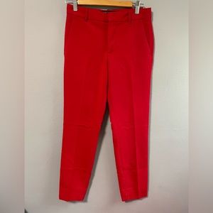 Zara cropped flat front side pockets red trousers. Size 2